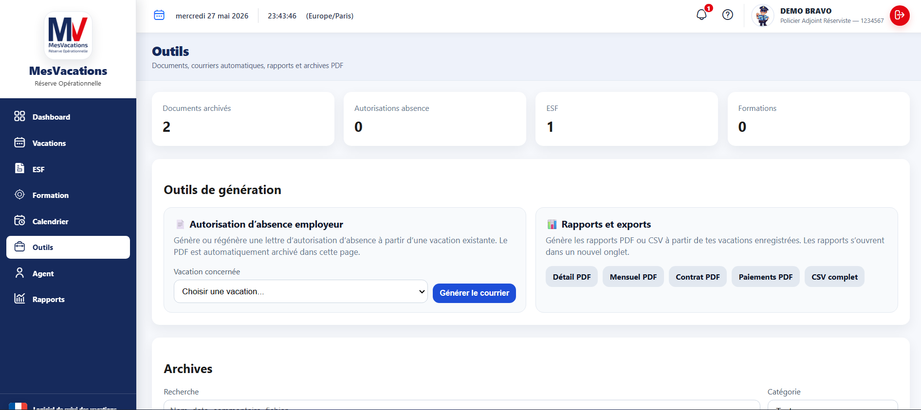 Outils & archives